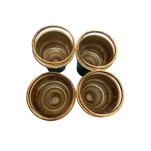 Mid Century Enamel Kiddish Cups Set of 4 // Sabbath Wine Grape Juice Glasses - Picture 3 of 8